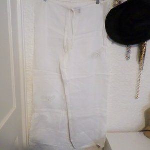 Soma by Chico's White Beach Cover Up Pants NWT Sz M/L